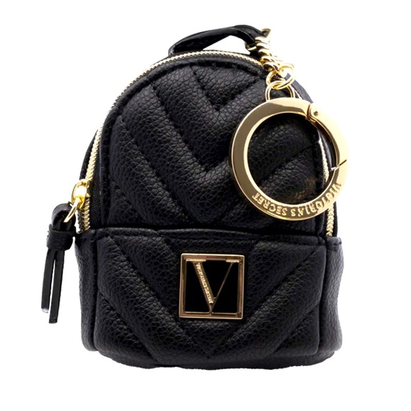 Victoria’s Secret Black Quilted Mini Bag w/ Gold Purse Charm - Picture 1 of 2
